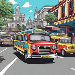 An image depicting the jeepney phaseout in the Philippines