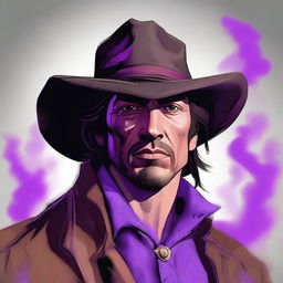 Create an image of a character that resembles Javier Bardem, but his skin has the texture of slime and is colored like tobacco spit