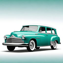 Generate an image of an SUV with 1950's styling