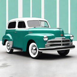 Generate an image of an SUV with 1950's styling