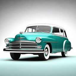 Generate an image of an SUV with 1950's styling