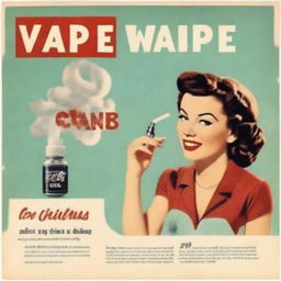 Generate an image of a 1950's style advertisement for a vape