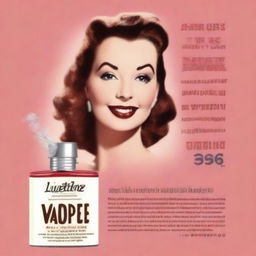 Generate an image of a 1950's style advertisement for a vape