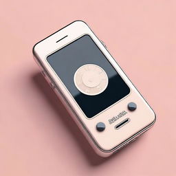 Generate an image of an iPhone designed in the 1950s style