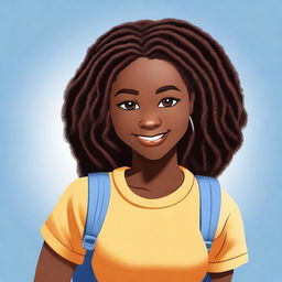 Generate an image of a classmate's sister who is of African descent