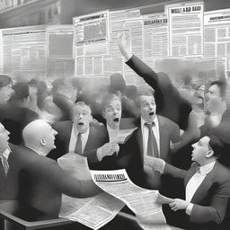 Generate an image depicting the Wall Street crash of 2029