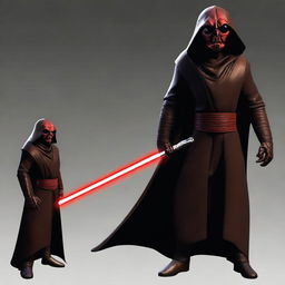 Generate an image of a Sith character that belongs to the same species as Plo Koon from the Star Wars universe, which is Kel Dor