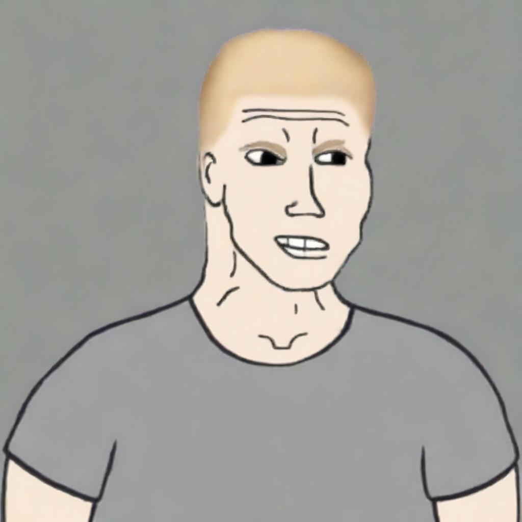 Generate an image of the meme character Chad Wojak