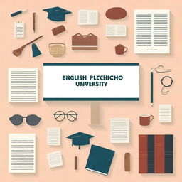 Create an image for a book cover titled 'English for University'