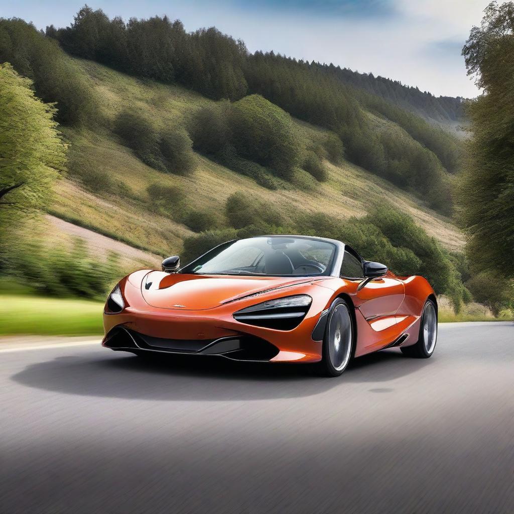 An image of a McLaren 720s, but it's designed with features that would appeal to grandmas