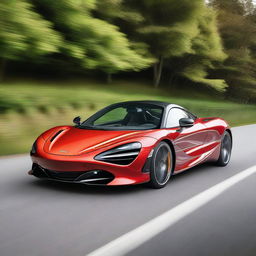 An image of a McLaren 720s, but it's designed with features that would appeal to grandmas