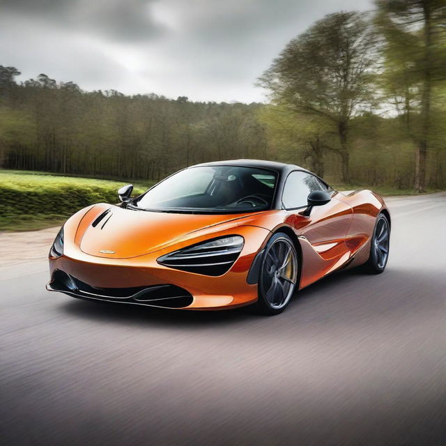 An image of a McLaren 720s, but it's designed with features that would appeal to grandmas