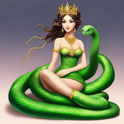 Create an image of a princess who is also a snake