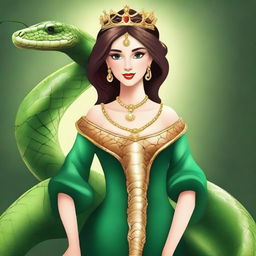 Create an image of a princess who is also a snake