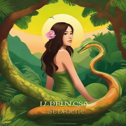 Create an image for a book cover titled 'La Princesa Serpiente' by Van Steffano Canchanya Pinedo