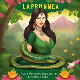 Create an image for a book cover titled 'La Princesa Serpiente' by Van Steffano Canchanya Pinedo