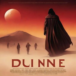 Generate a movie poster for a Hollywood science fiction apocalypse movie similar to Dune