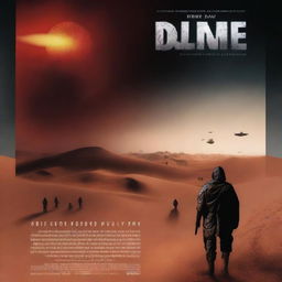 Create a movie poster for a Hollywood science fiction apocalypse film similar to Dune