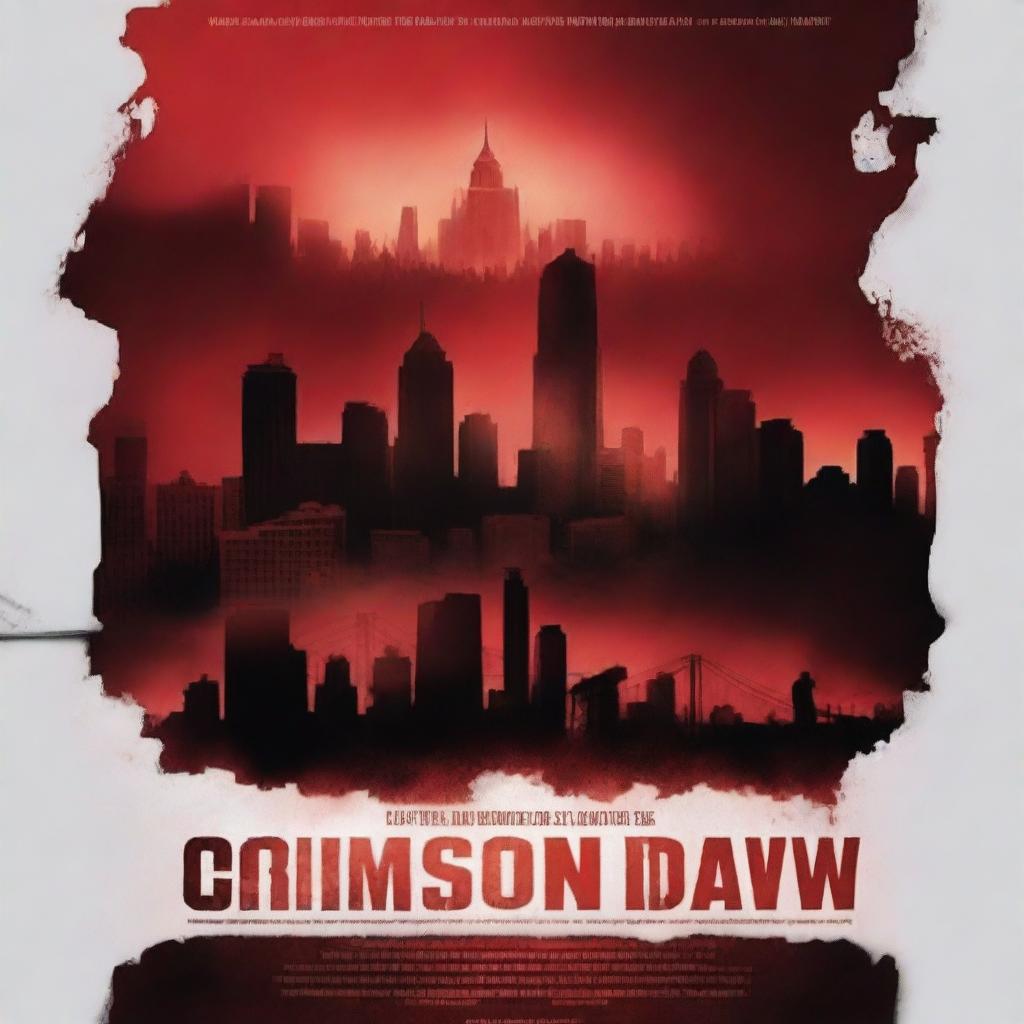 Create a movie poster for a Hollywood apocalypse film titled 'Crimson Dawn'