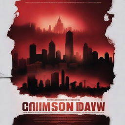 Create a movie poster for a Hollywood apocalypse film titled 'Crimson Dawn'