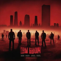 Create a movie poster for a Hollywood apocalypse film titled 'Crimson Dawn'