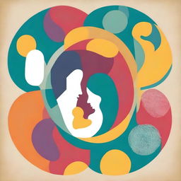 Generate a series of vibrant and colourful images that symbolize 'Whispers of Conception and the Womb: How Early Memories Shape Our Life Journey', focusing on a man, a woman, and their child in the womb