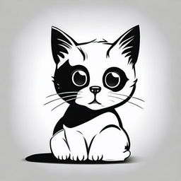 Generate an image of a very cute cat with black and white color