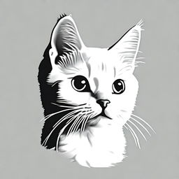 Generate an image of a very cute cat with black and white color