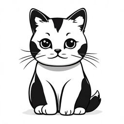 Generate an image of a very cute cat with black and white color