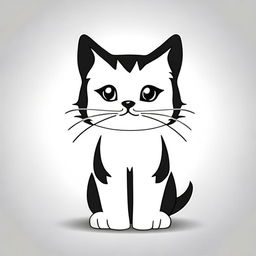 Generate an image of a very cute cat with black and white color