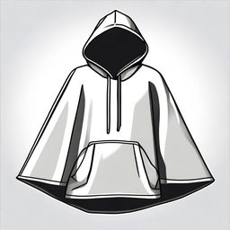 Create a clipart style drawing of a hooded poncho