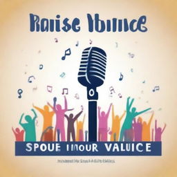 Create an image for a music contest named 'Raise Your Voice'