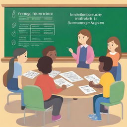 Create a realistic image showing critical thinking in the classroom