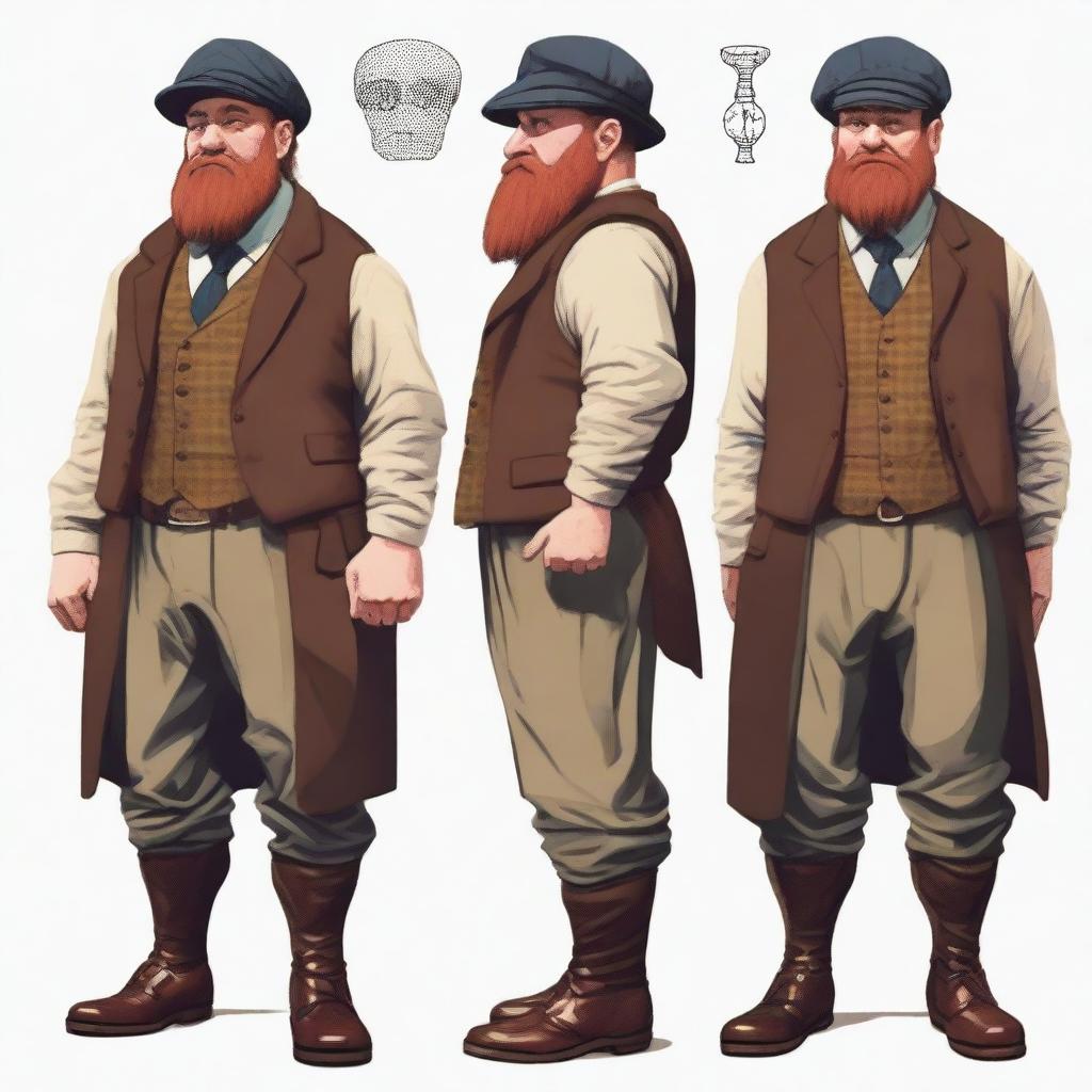 Generate an image of a character from Dungeons and Dragons, specifically a Dwarf, designed in the style of the characters from Peaky Blinders