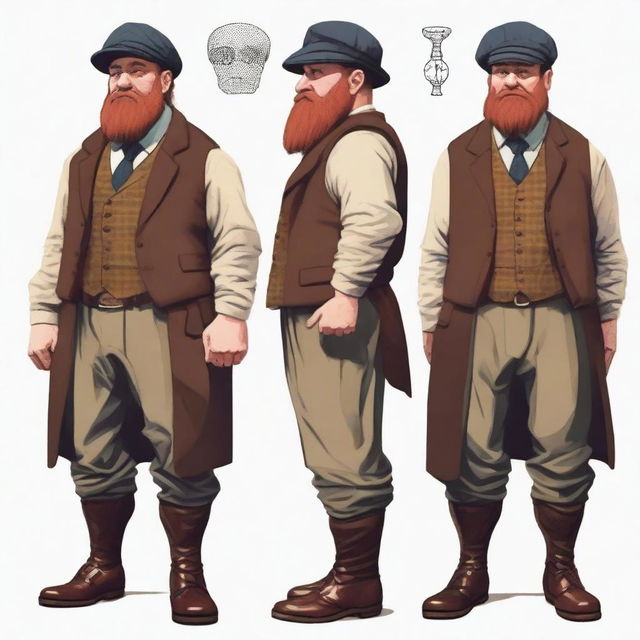 Generate an image of a character from Dungeons and Dragons, specifically a Dwarf, designed in the style of the characters from Peaky Blinders