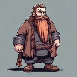 Generate an image of a male Dwarf character from Dungeons and Dragons, with a long braided beard, designed in the style of the characters from Peaky Blinders