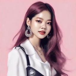 Generate an image of Jennie, a member of the South Korean girl group Blackpink