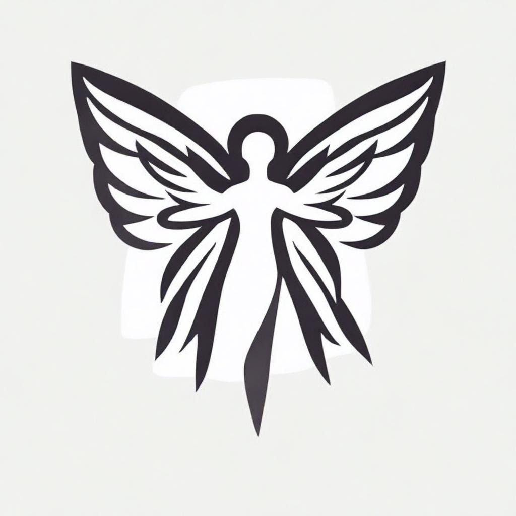 Generate a logo featuring a seraphim angel