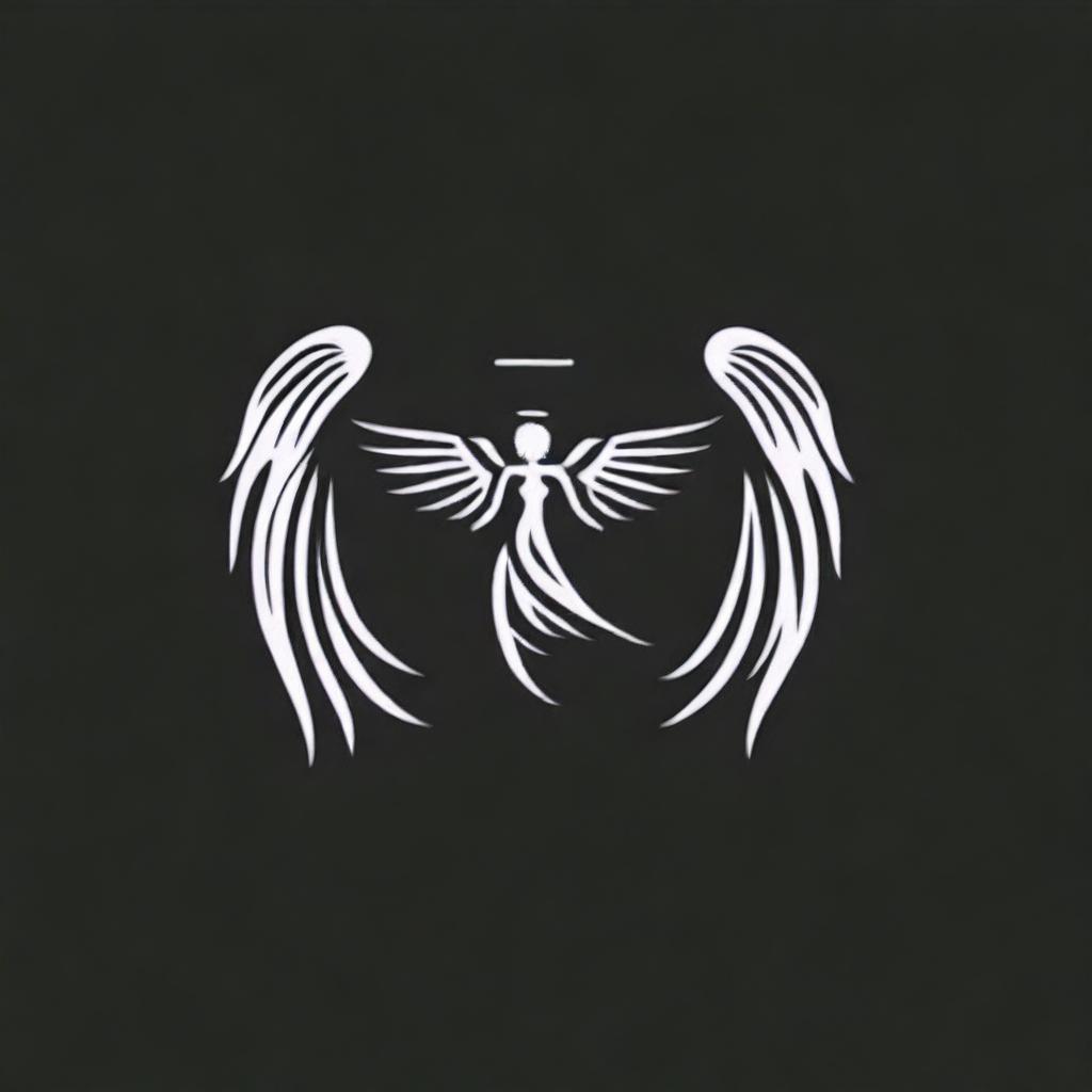 Generate a logo for a metal band featuring an angel