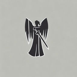 Generate a logo for a metal band featuring an angel holding a sword