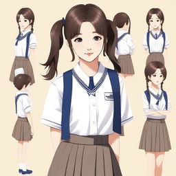 Generate an image of a Korean school girl