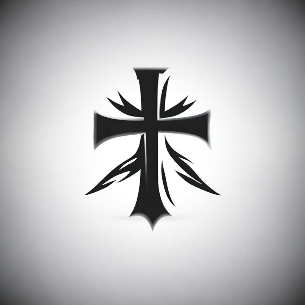 Generate a logo for a metal band featuring a Christian cross