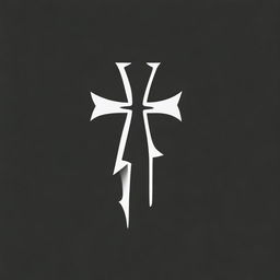 Generate a logo for a metal band featuring a Christian cross