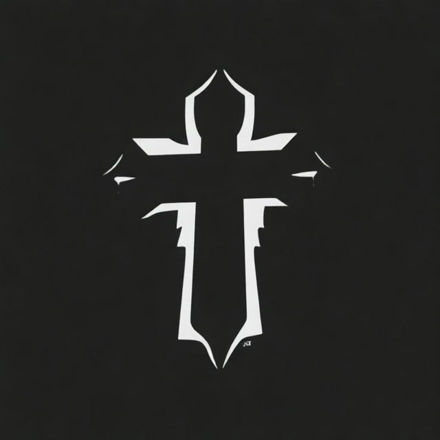 Generate a logo for a metal band featuring a Christian cross