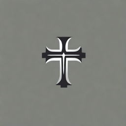 Generate a logo for a metal band featuring a Christian cross