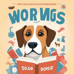 Create a book cover for a comprehensive guide on dogs