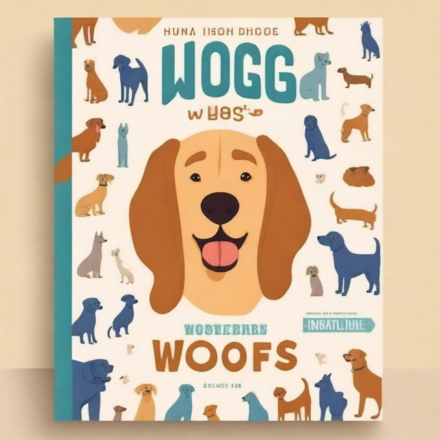 Create a book cover for a comprehensive guide on dogs