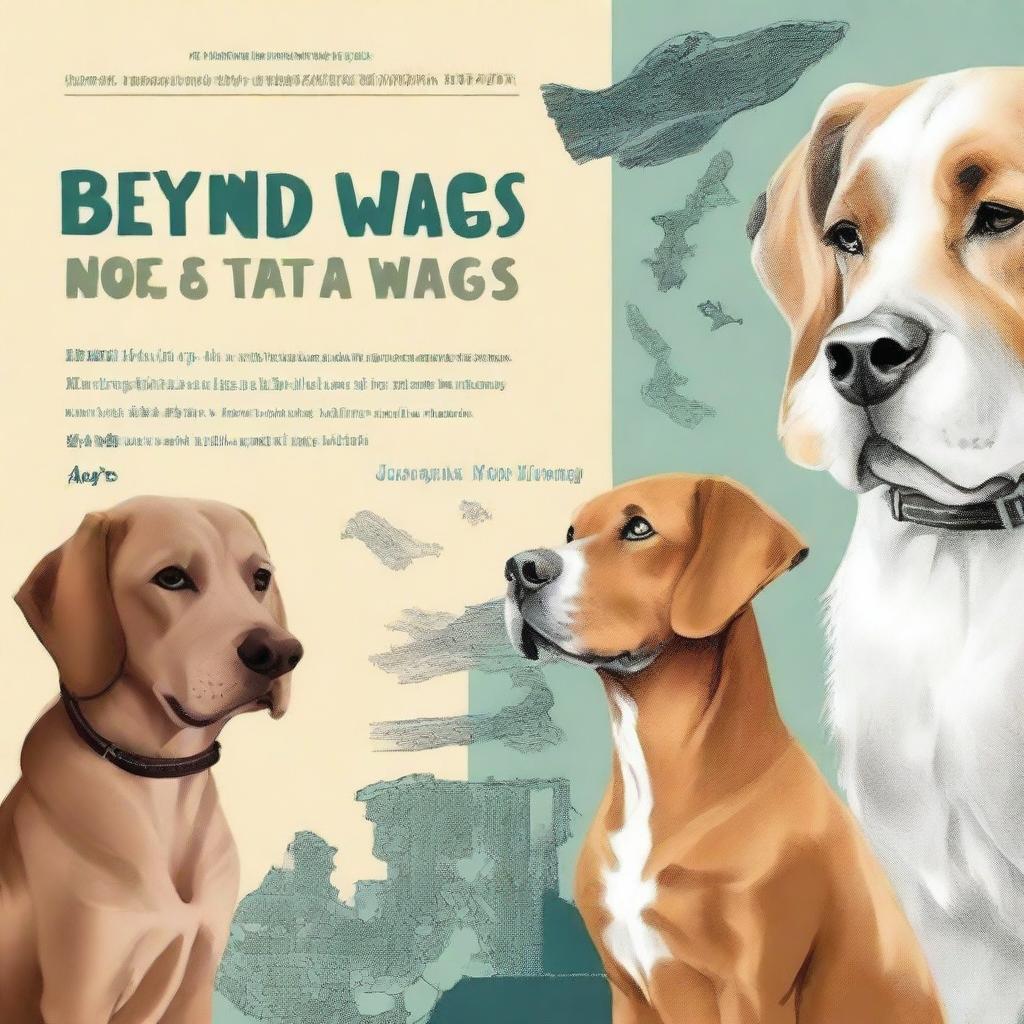 Generate a book cover for a book titled 'Beyond Woofs and Wags: A Journey Through the History, Literature, and Pop Culture of Dogs'