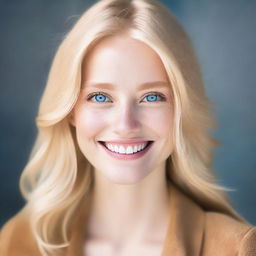 A portrait of a blonde individual