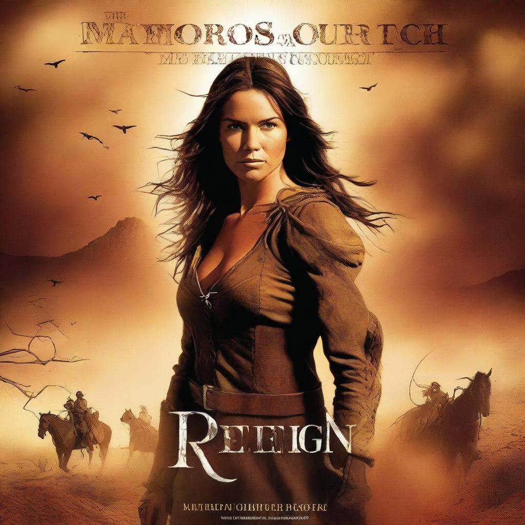 Create a movie poster featuring the title 'Mayro Reign: Mistress of the Outback'